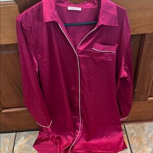 Women's Pink Satin Sleep Shirt